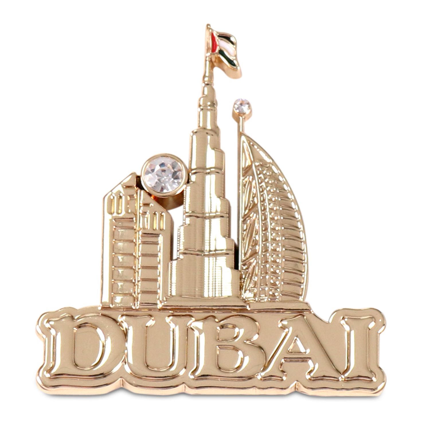 DUBAI  fridge magnet with  Burj Al Arab Hotel & Burj Khalifa Tower